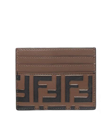 fendi brown leather card holder|fendi bifold card holder.